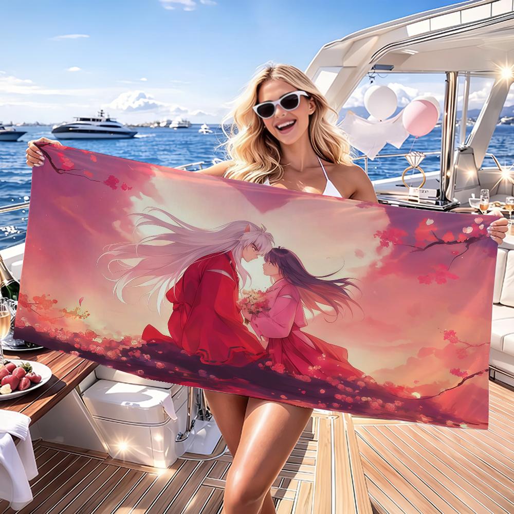 Cartoon I-Inuyashas Towel Yoga Gym Yoga Gym Lightweight Portable for Swimming Beach Travel Sports Accessories Sandproof