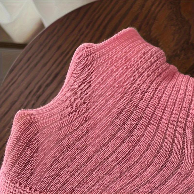 Women Stacking Socks Soild Color Thin Calf Long Socks Summer Autumn Vertical Stripe Stockings Ins Style Korean Y2k Cotton