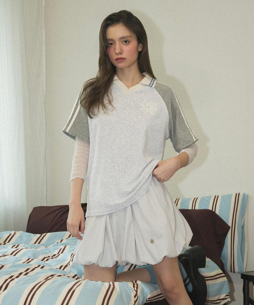 Baitalssain [Line] Clover Embroidered Terry T-Shirt (2C)