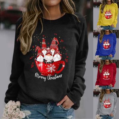 Vianočný pulóver Ležérna móda Dámska streetwear mikina Potlač Dámske mikiny s kapucňou a dlhým rukávom Mikiny