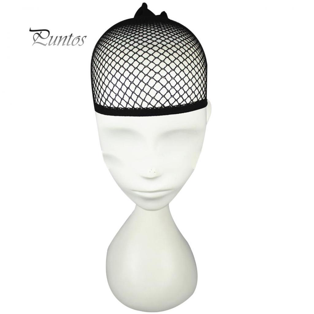 Health Caring Women Elastic Nylon Wig Cap Open End Black Mesh Liner Short Fishnet Hair Net