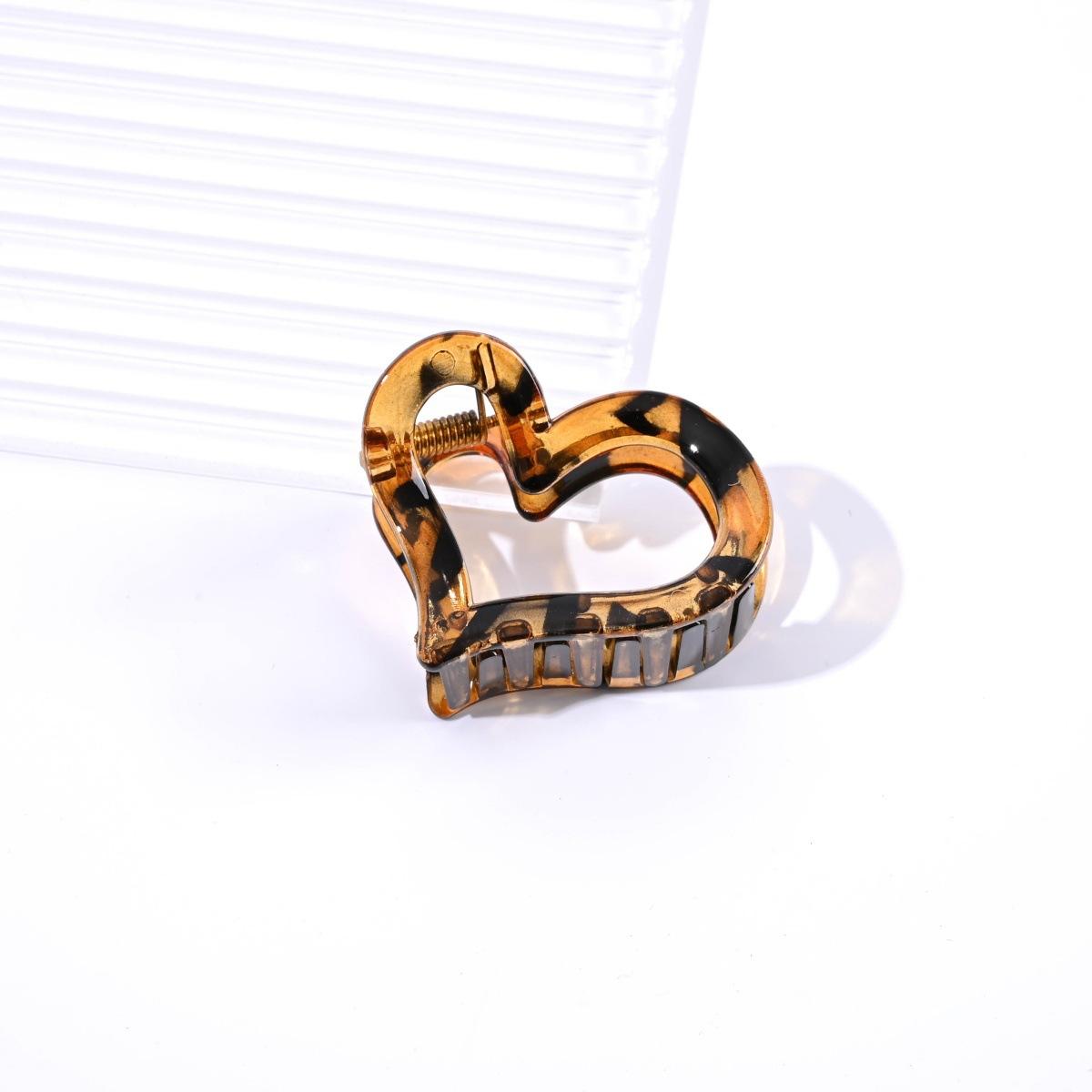 

5 см Love Leopard Point Прозрачный зажим для волос Lady Half Tied Chicken Hair на затылке