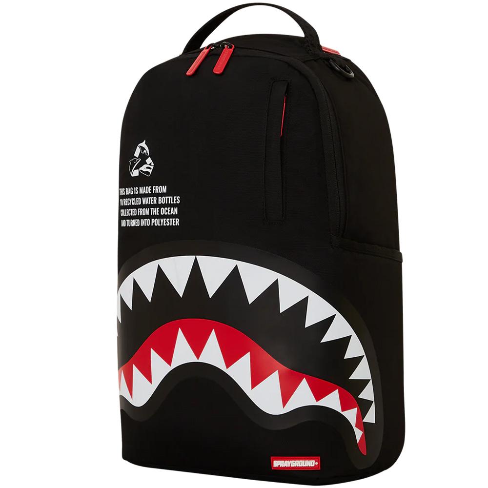 New SPRAYGROUND Shark Mouth PVC Backpacks Black/Red W1035712