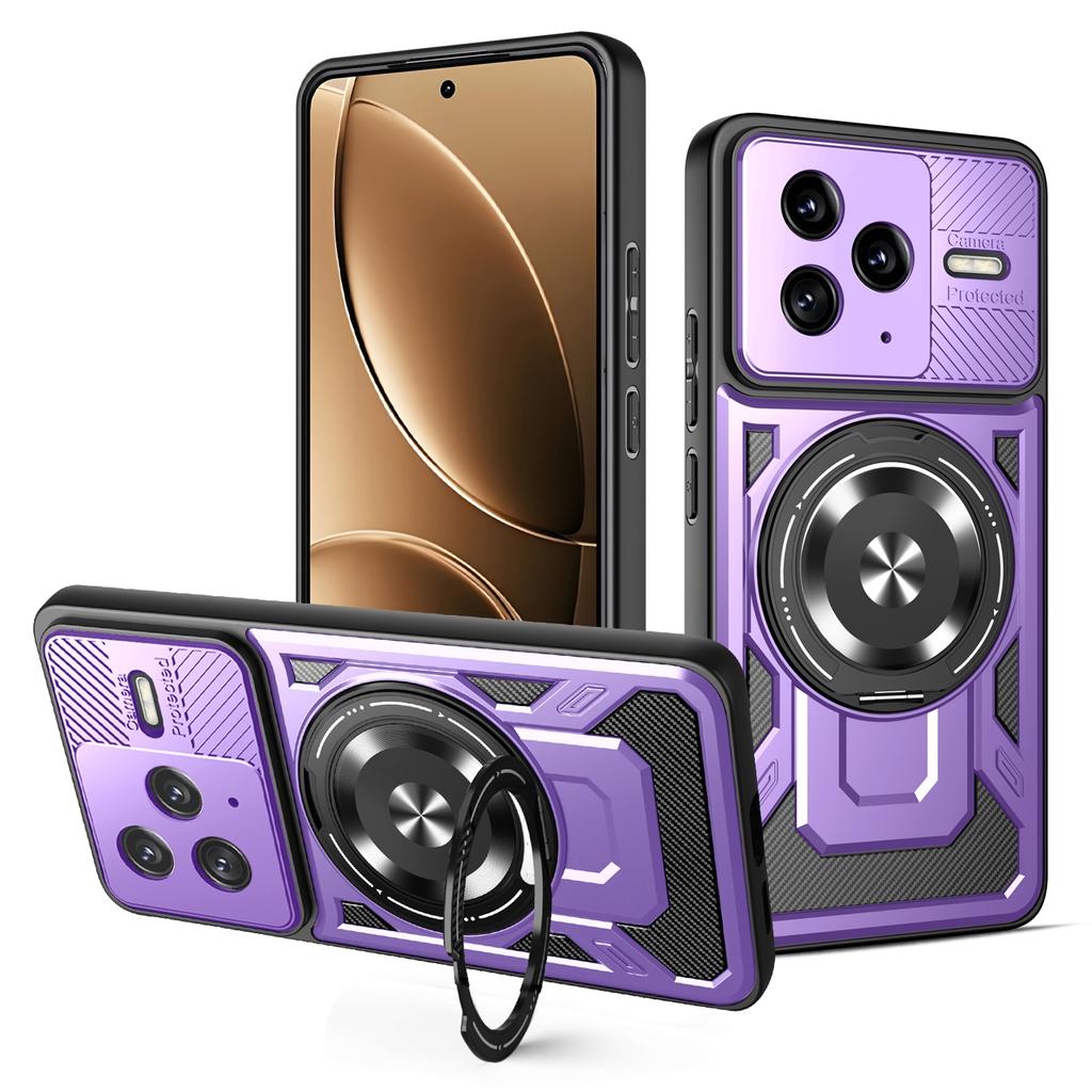 For Xiaomi Redmi K80 5G/Poco F7 Pro 5G Magnetic Case Rotating Kickstand TPU+PC Phone Cover