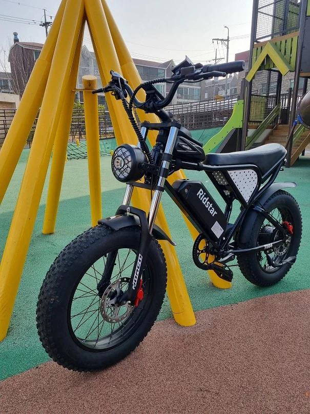 Ridstar Q20 Electric Bike 1000W Powerful Motor 48V20AH Oil Brake 20*4.0inch Fat Tire Ebike Mountain Snow Electric Bicycle