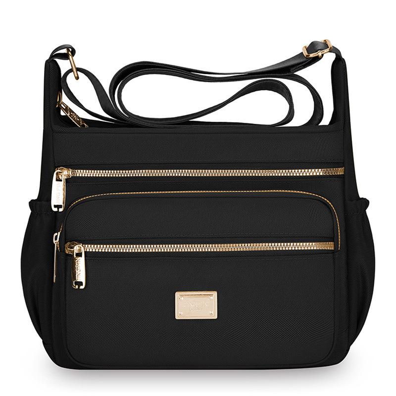 

tylish and simple large-capacity messenger bag women s multi-compartment storage versatile shoulder bag going out commuter bag чёрный