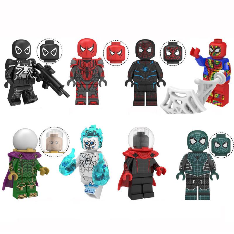 Figura de Spider-Man de Bloques de Construcción Mini Ladrillos Juguete de Construcción Modelo Adorno de Escritorio para Niños Regalo