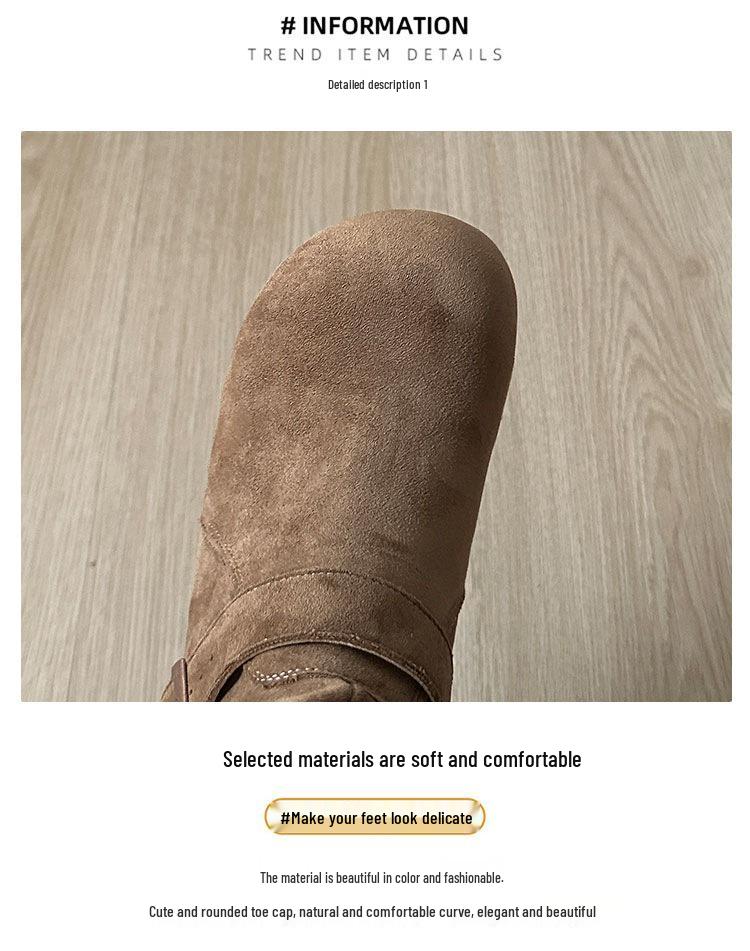 Women's Retro Ankle Boots: Hidden Heel, Western Cowboy Style, Slimming Push-Up, Martin Design - 2025 Autumn Collection