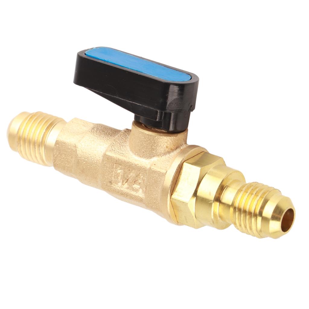 1 4SAE Air Conditioning Refrigerator Tools Refrigerant Control Valve Fitting Adapter Ball Valve