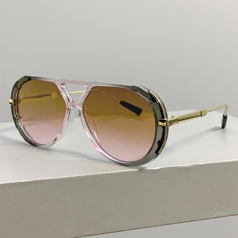 1/2 Pcs Vintage Pilot Sunglasses Fashion Double Bridge Gradient Multi-color Casual Shades Women Trendy Luxury Design Sun Glasses