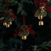 Velvet Bow Christmas Bell Wreath Creative Christmas Bell Pendant  Xmas Party Supplies