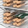 Fridge Egg Dispenser Space Saving Fridge Egg Rack 1/2/3 Layer Rolling Eggs Dispenser Organizer for Refrigerator Kitchen Cabinets