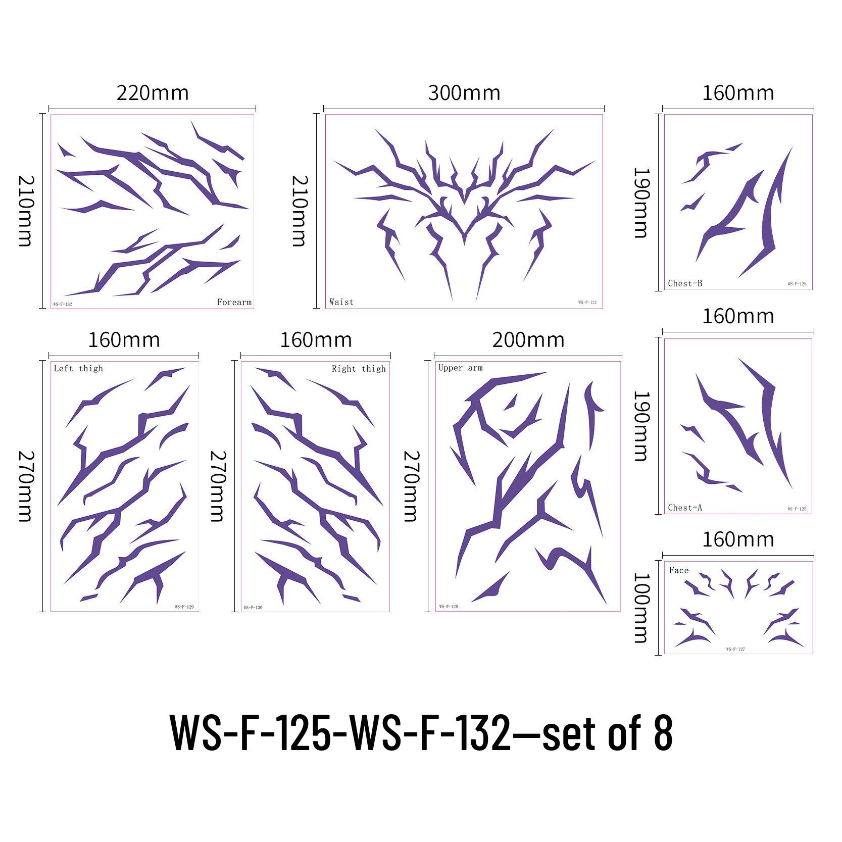 

Demon Hunter Girl & Boy Group Tattoo Sticker Set: Rumi, Zoe, Mira Cosplay