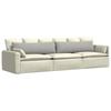 Sofa Cushions 2 Pieces Light Grey 145 X 40 Cm Fabric