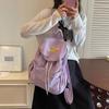 Schoolbag Casual Large-capacity Backpack Women's 1011 New Korean Lightweight Mountaineering Travel Bag Solid Color Student Schoolbag