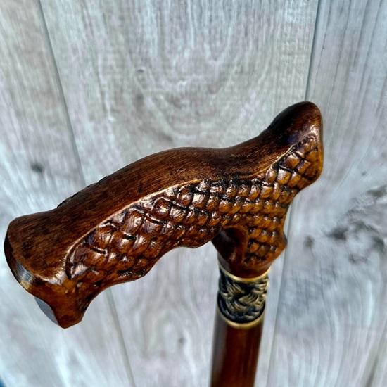 93.98 cm Holzstöcke Wanderstock Holzstock Handgefertigt Holzschnitzerei Exklusiv