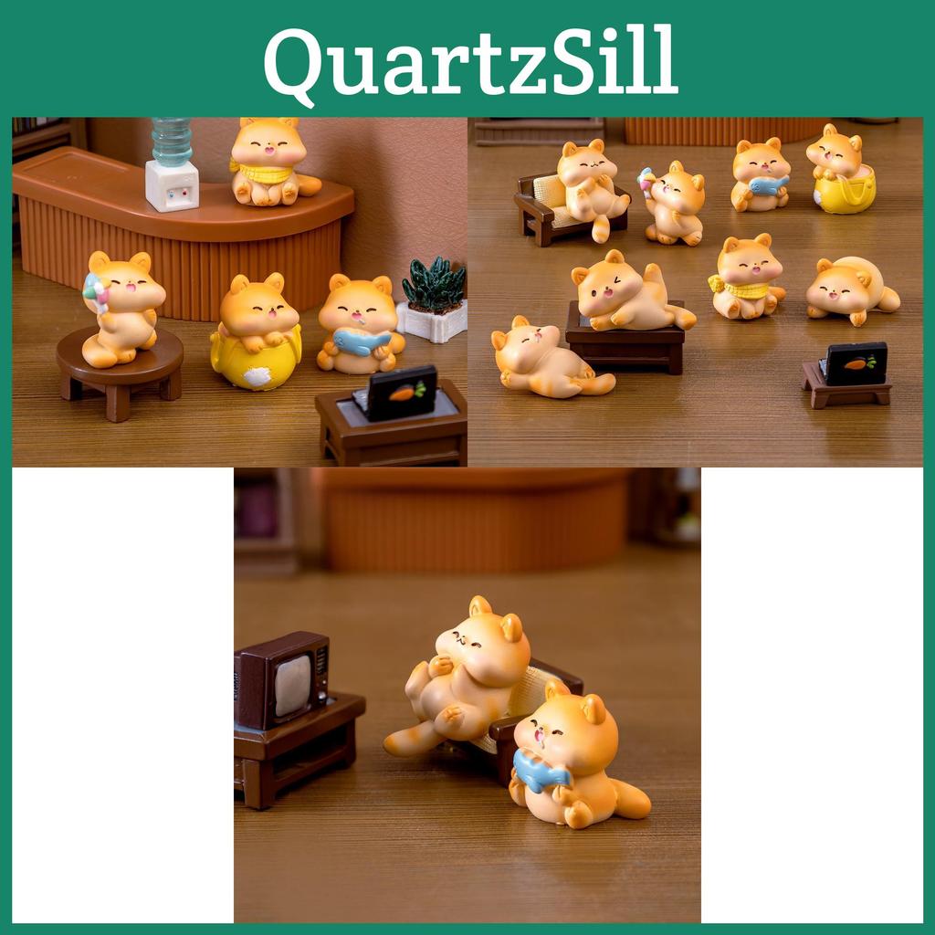 Delightful Resin Fat Cat Figurine Blind Box Miniature Animal Ornament
