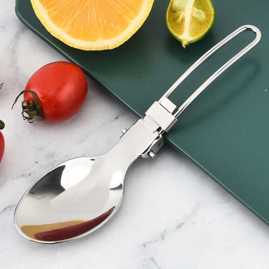 3 Pcs Stainless Steel Folding Spoon Fork Cutter Set Foldable Handle Rust-Proof Cutlery for Camping Picnic Kitchen Outdoor Tableware Soup Coffee