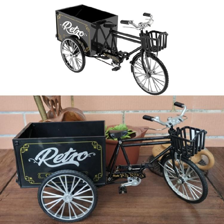 Klassischer Dreirad-Flachbett-LKW-Ornament Nostalgisches Retro-Dreirad-Modell Spielzeug für Zuhause und Büro Bücherregal Dekorationen