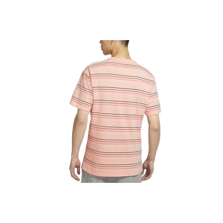 Nike T Shirts Men's Pink Crew Neck Moderate Straight Fit DB6532-800