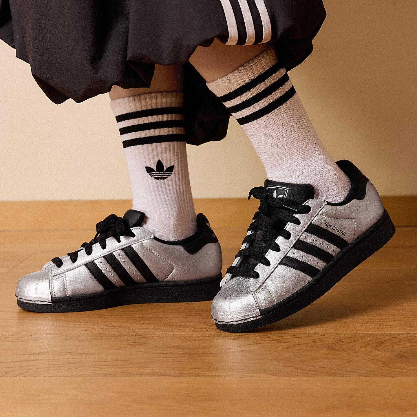 adidas Superstar II Серебристый Металлик Черный (Женский) 35.5