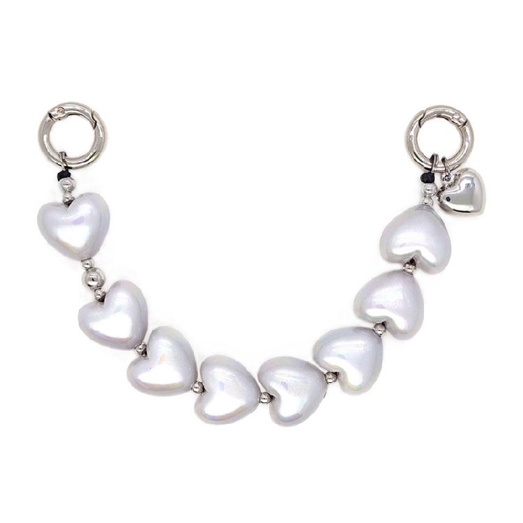 

Geometric Heart Key Chain With 2 Way Clasp Designs Metal Acrylic Materials for Everyday Use Organizers белый