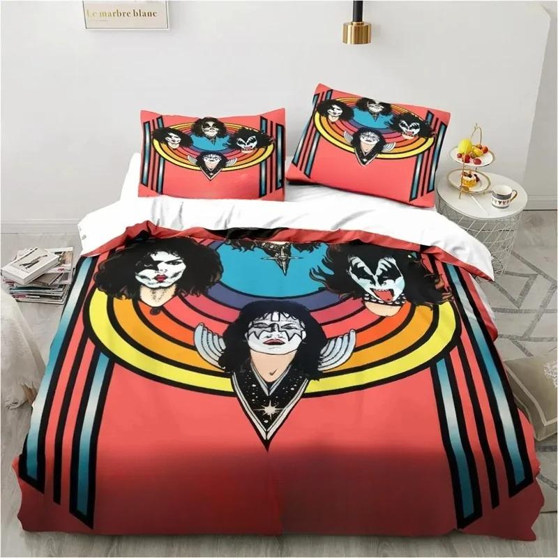 Bedding Classic Band Duvet Cover Pillowcase Home Bedroom Decor 135x200cm Microfiber Bedding 2/3 Piece Set, Gift.