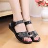 Soft Leather Mother Sandals Comfortable Soft Sole Middle-aged and Elderly Women's Sandals Flat Non-slip Elderly Sandals Women's Summer Grandma Shoes