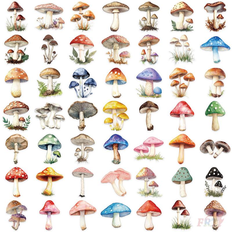 

50Pcs/Set Cartoon Mushrooms Series 01 PET Stickers Waterproof DIY Fashion Doodle Decals Stickers