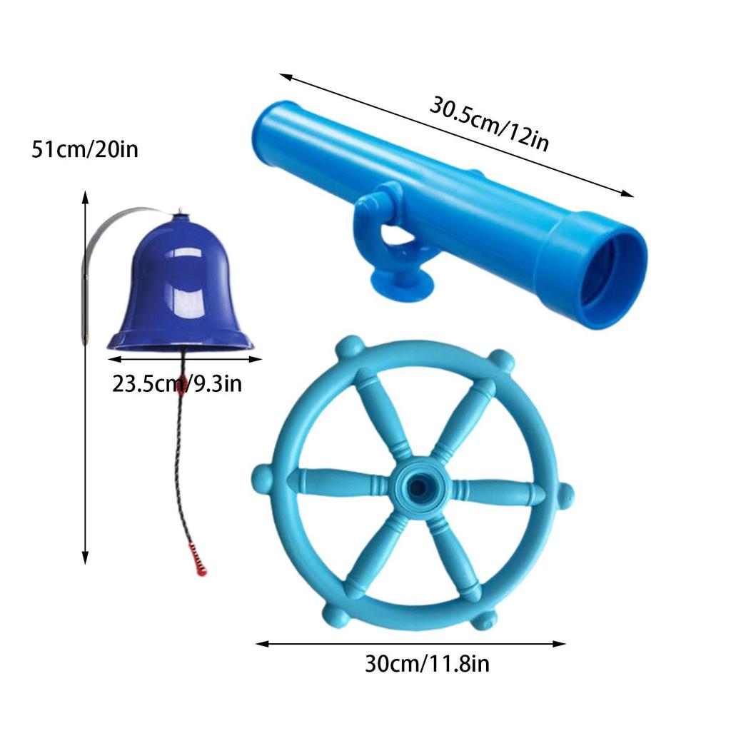 3 Piece Set of Outdoor Playground Accessories for Swingset