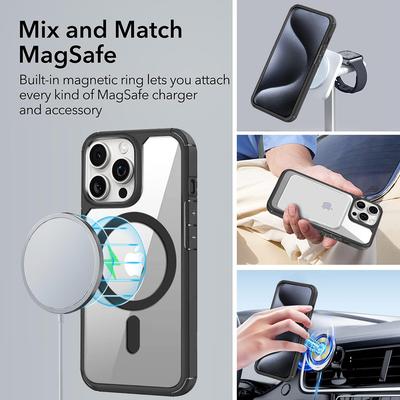 For iPhone 13 Pro Max Magnetic Case TPU+Acrylic Phone Back Cover Compatible with MagSafe