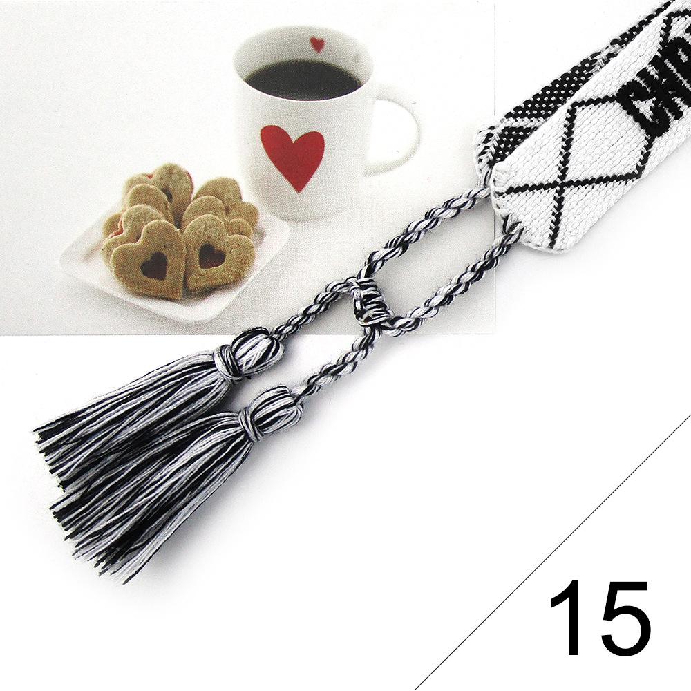 Custom Bohemian Embroidered Bracelet with Tassel and Woven Rope - Handmade Jewelry for Couples and Women