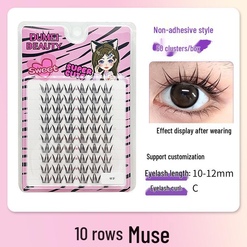 10-Row Autumn Leaf & Sunflower Faux Eyelashes - Flat, Glue-Free