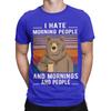 Funny Vintage Bear I Hate Morning People And Mornings And People Bear Drinking Coffee Tshirt Summer For Unisex Tee Shirt