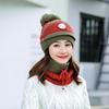 3 Pcs/set Winter Hat For Women With Breathing Valve Mask Knitted Hat Girl Pompoms Hat Warm Add Fur Lined Protective Hat