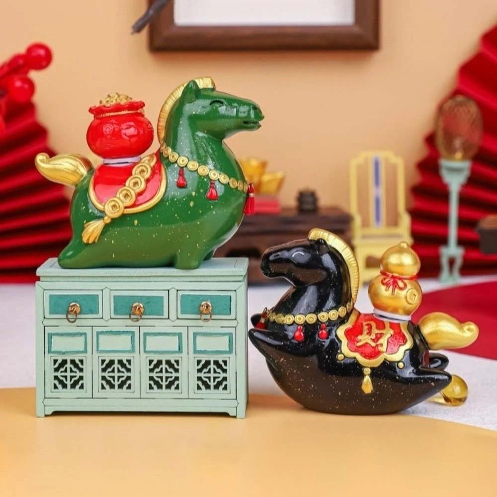 Chinese Style 2026 Horse Year Mascot Resin Horse Figures Ornament Horse Statue  Spring Festival
