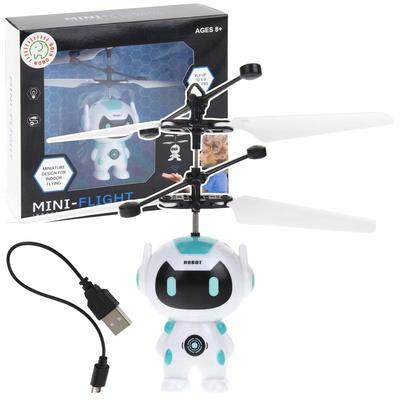 Hand Controlled Flying Robot Drone Robot Propeller Light - White