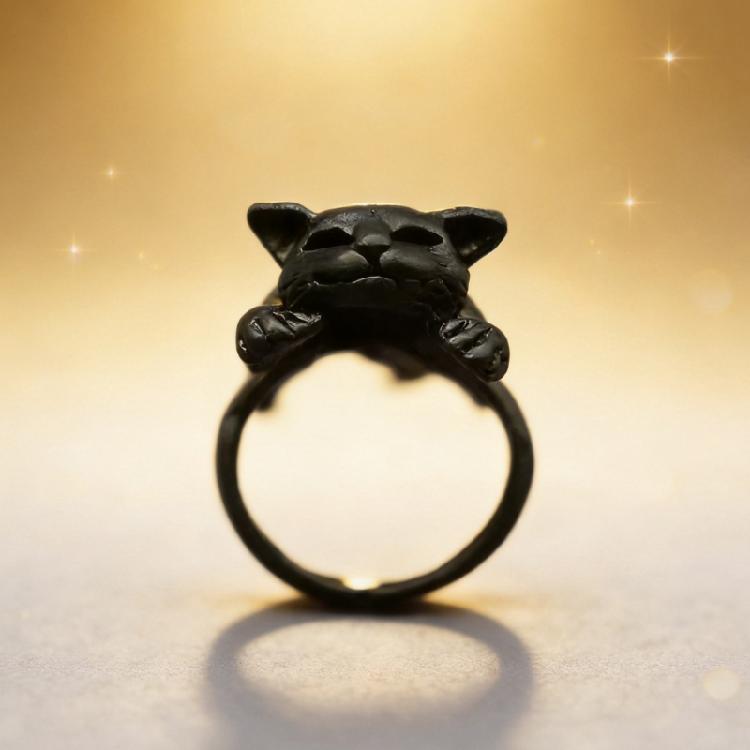 Cats Shaped Ring With Opening Feature Trendy Alloy Jewelry For Girls And Women Stylish Everyday Accessory