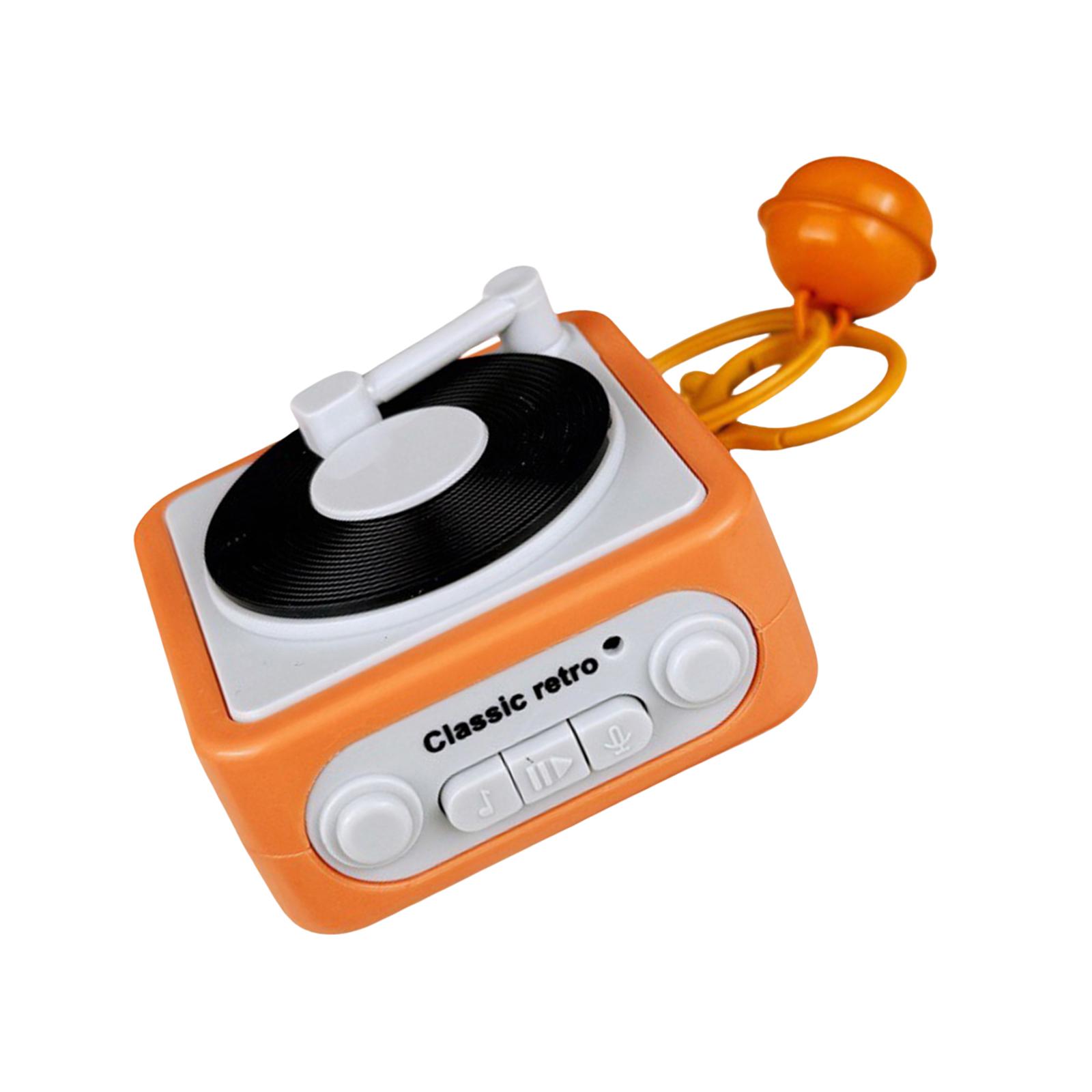 

Винтажный записываемый граммофон музыкальная шкатулка брелок подвески с функцией записи и встроенной музыкальной шкатулкой для уникального подарка оранжевый