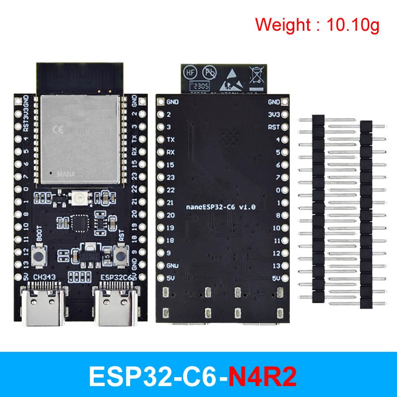 ESP32 / ESP32-C6 WiFi+Bluetooth Internet Of Things Dual Type-C Development Board Core Board ESP32-C6-DevKit C N16R8 For Arduino