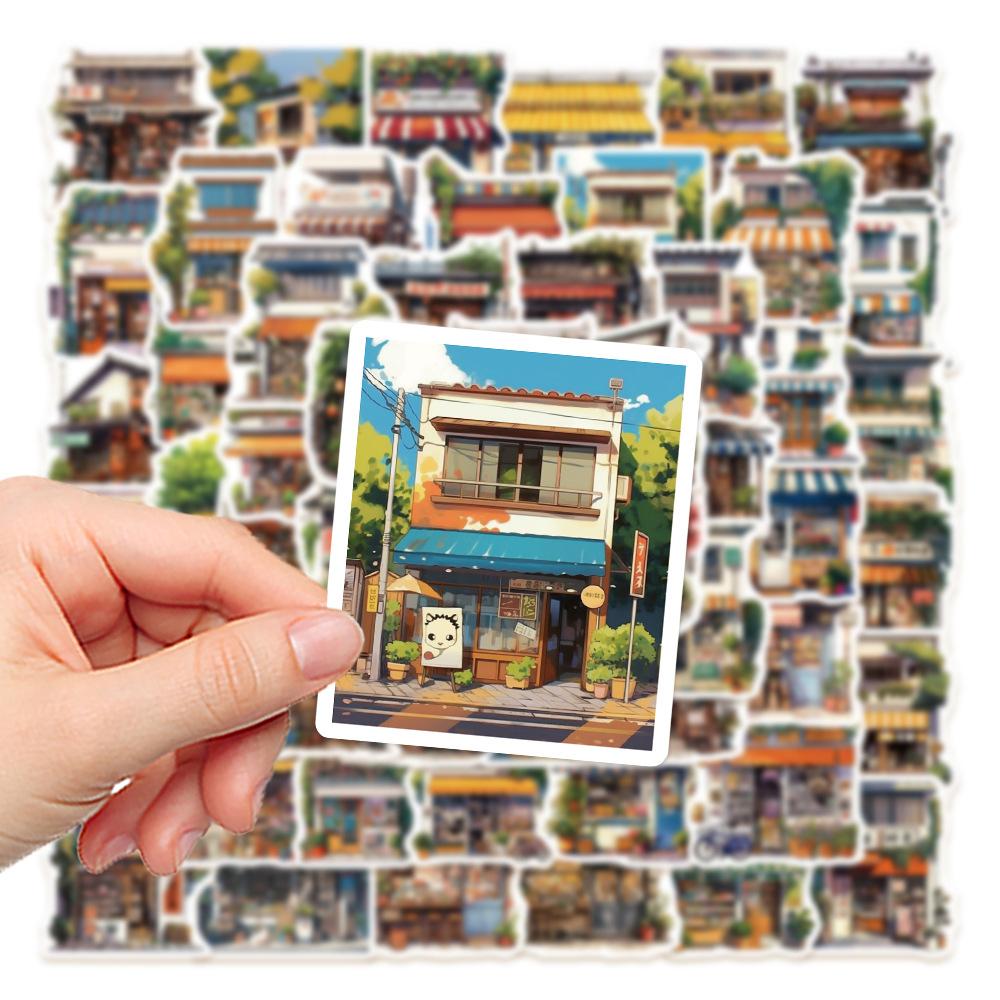 10/30/55pcs Japan Style Retro Beautiful Street Shop Stickers Cartoon Decals DIY Laptop Luggage Guitar Aesthetic Graffiti Sticker