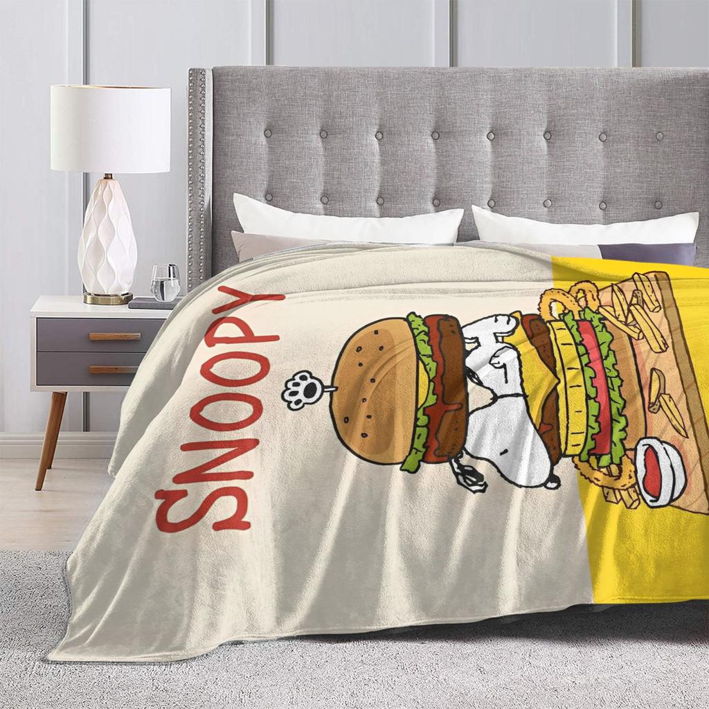 Cute Cartoon Snoopys PARK Blanket Cover Flannel Lightweight Throw Blankets for Car Sofa Couch Bedroom Quilt