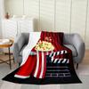 Movie Night Popcorn Printed Blanket for Sofa Bed Travel Camping Living Room Office Conditioning Blanket for All Seasons Gifts