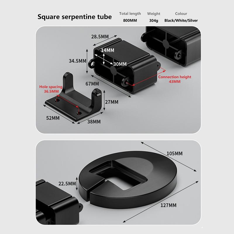 Wire Spine Cable Spine 80Cm Under Desk Cable Tray Wire Management Workstation Snake Cable Organizer Management