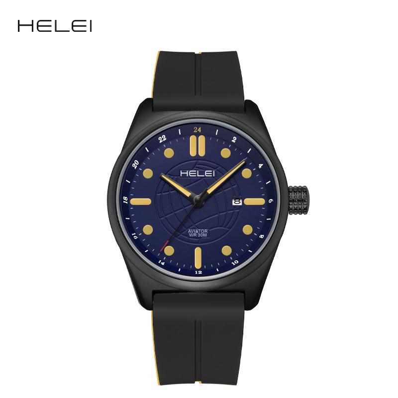 HELEI Men Watch Top Brand Luxury Military Army Waterproof Sport Male Clock Auto Date Quartz Business Original Wristwatch 9010BJ