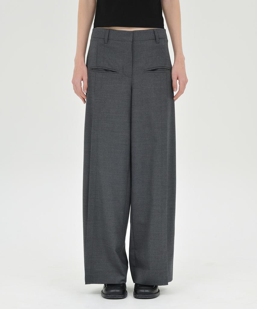 Beulaunyadeu W Wool Wide Pants, Charcoal