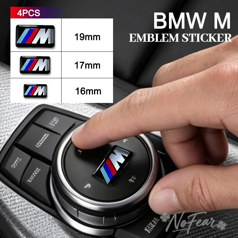16/17/18/19mm For BMW M M3 G20 E36 E34 X6 G20 G30 X3 M5 M6 Glue Emblem Car Fender Badge Trunk Steering Wheel Sticker Accessories BN7