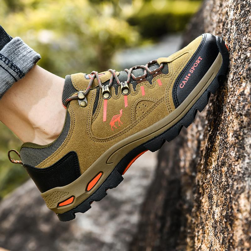 Fashion Outdoor Men's Hiking Shoes Trekking Sneakers Men Breathable Non-slip Mens Trainers Comfrotable Suede Camping Sports Shoes Man