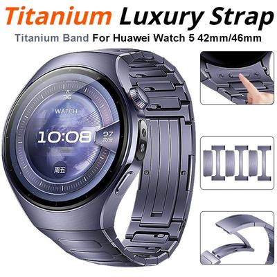 Titanium Strap for Huawei Watch 5 46MM No Gaps Luxury Metal Band for Huawei Watch 5 42mm Business Quick Release Band