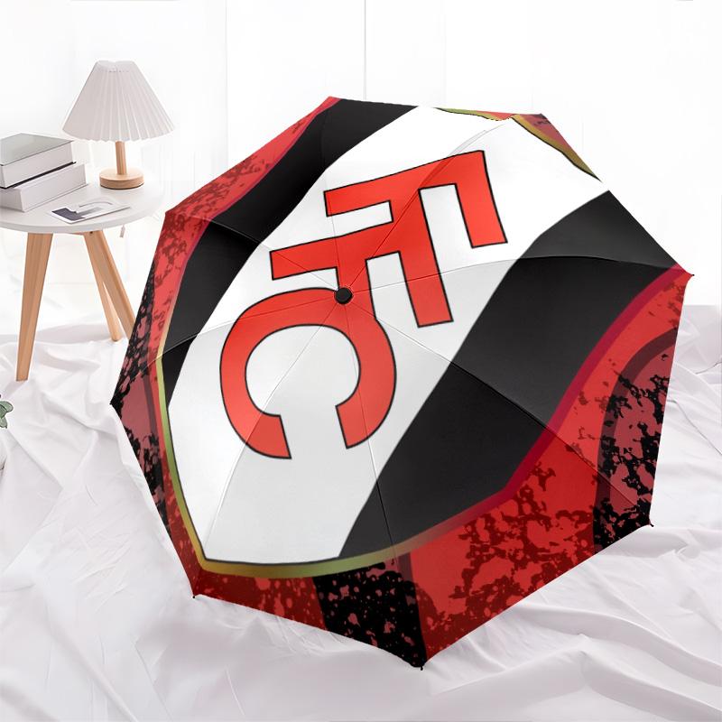 Fulham Football Club  Pattern, Automatic Folding Umbrella, Portable and Foldable Design, 8 Ribs, a Christmas or Birthday Gift.